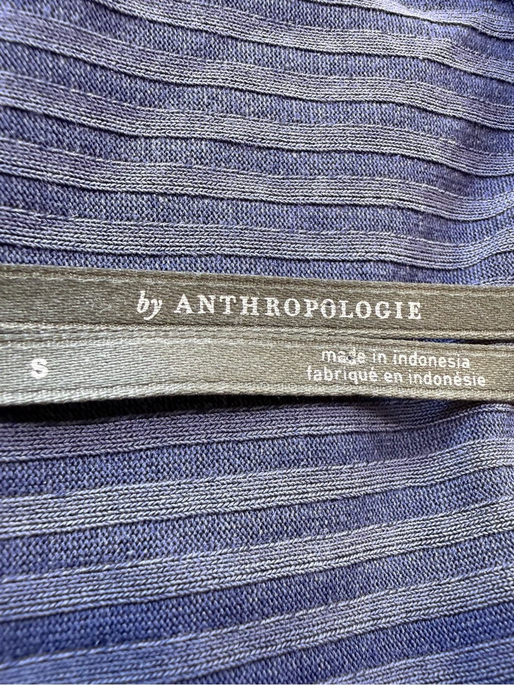 By Anthropology Periwinkle Ribbed Long Sleeve Knit Top - Picture 2 of 5